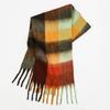 Premium color plaid scarf women's winter warm scarf mohair thickened scarf versatile shawl