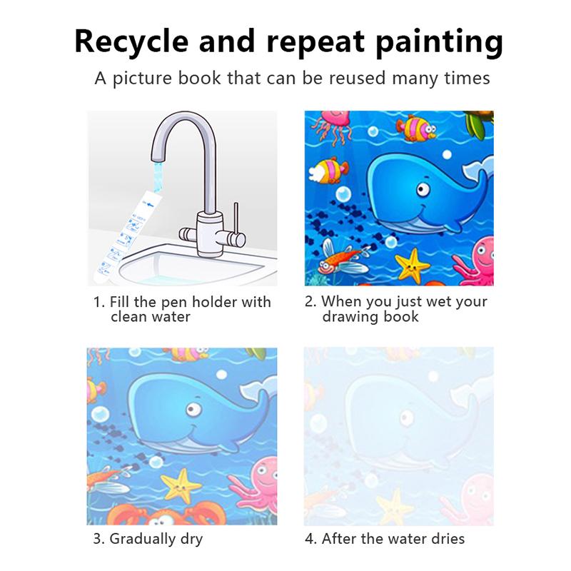 Coloring Books Painting Toy Magic Water Drawing Books Toddler Graffiti Toy Diy Craft Toys For Children Gifts