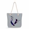 Feather print thick rope single-shoulder beach bag 7221