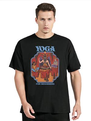 Baphomet Yoga Half Lotus Accessories TShirt For Men Women Devils Horror Satan Novelty Cotton Graphic T-shirt Clothes Tees
