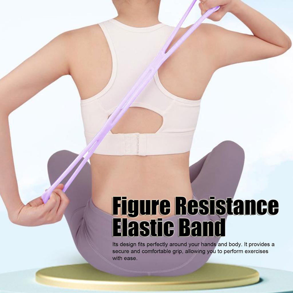3pcs Figure 8 Resistance Exercise Band Open Shoulder Tension Fitness Stretch Arm Back Training Elastic Ropes Purple