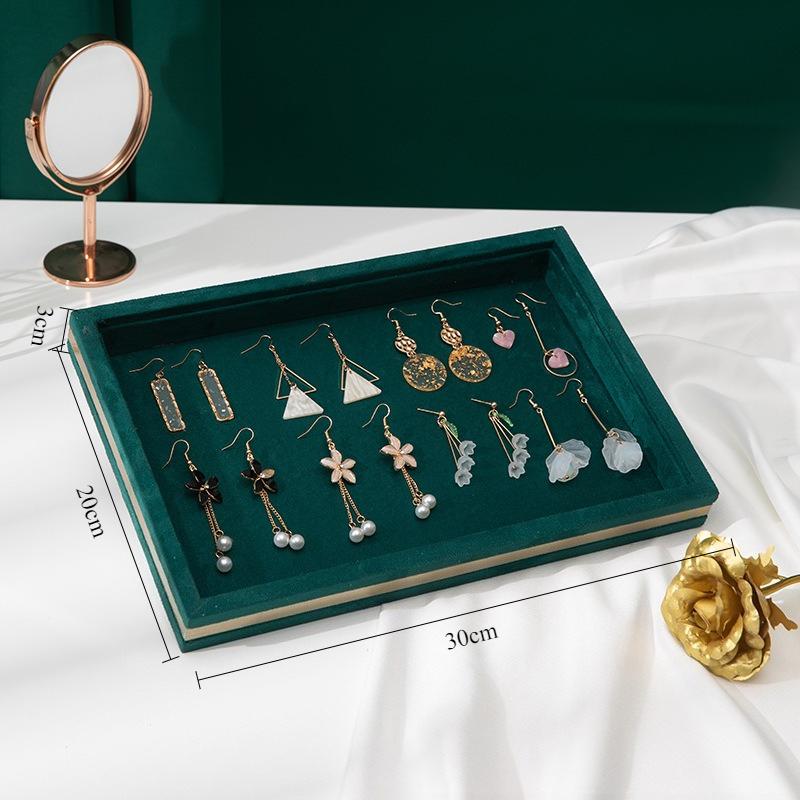 

Flannel Jewelry Displays Tray Eardrop Jewellery Showcase Pallet Jewelers Ring Organizer Salver Counter Trinket Display Tray