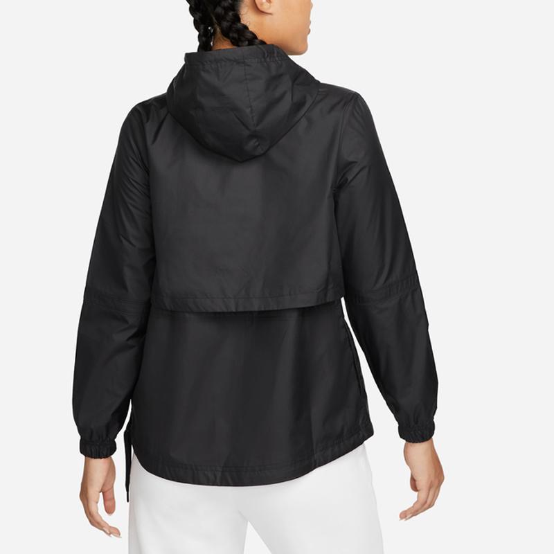 Nike Design Bloc de Culoare Logo de Marcă Imprimat Jachetă cu Glugă și Șnur Femei Jachete Negru DQ3353-010