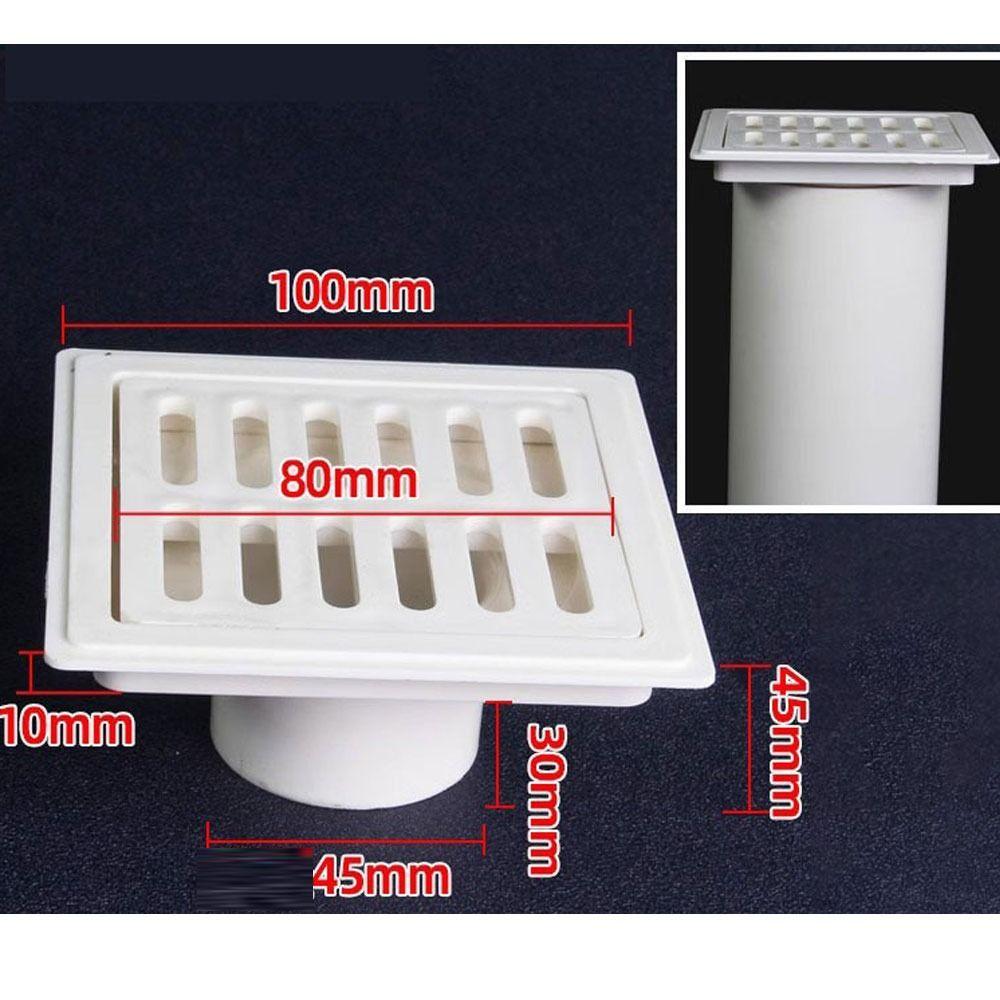

Square Shaped Insert-in White Shower Drain Filter Screen Square Floor Drain Kitchen 1Pc-1