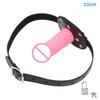 Dildo Deep Blowjob Gag Open Mouth Plug With Lock Leather Strapon Penis Butt Plug Bondage Restraint Lips For Couples Sex Toys