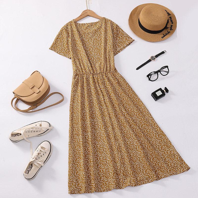 Southeast Asian Fashionable Age-Defying Mid-Length Dress for Middle-Aged and Elderly Mothers 2XL