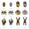 Alloy Skull Nail Charms Retro Halloween Decals Ornaments 3D Ghost Silver Classic Jewelry Nails Art Design Manicure Accessories