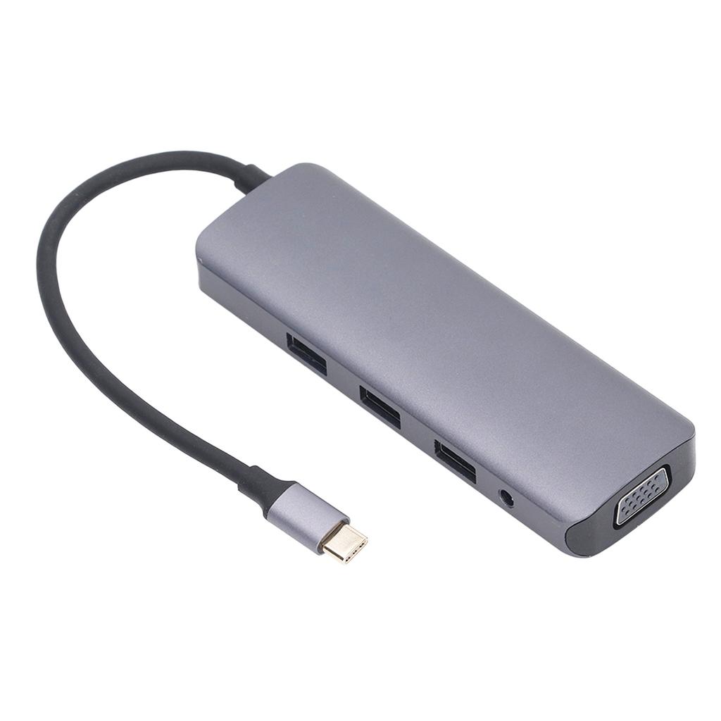 Estación de Acoplamiento 9 en 1 Aleación de Aluminio Hub USB Tipo C Adaptador de Acoplamiento para Doble Monitor 9 en 1
