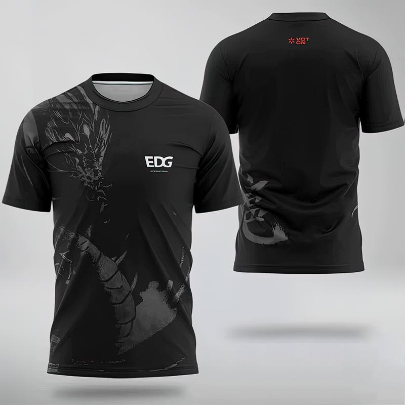 Valorant E-Sport Wettbewerb EDG Club Uniform 2024 Neues VCT Trainingsshirt Sportliches Kurzarm-T-Shirt Mit Anpassbarer ID