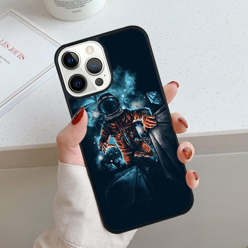 Space Astronaut Illustration Phone Case For iPhone 17 Air 11 12 13 14 15 16 Pro Max Cover For iPhone 17 Air Max Plus