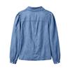 Women's Denim Button Down Shirt with Lapel Collar for Casual Daily Wear