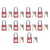 10 Pcs Red Lockout Tagout Safety Padlock Lock Out Tag Out Locks with Auto Pop Up Shackle