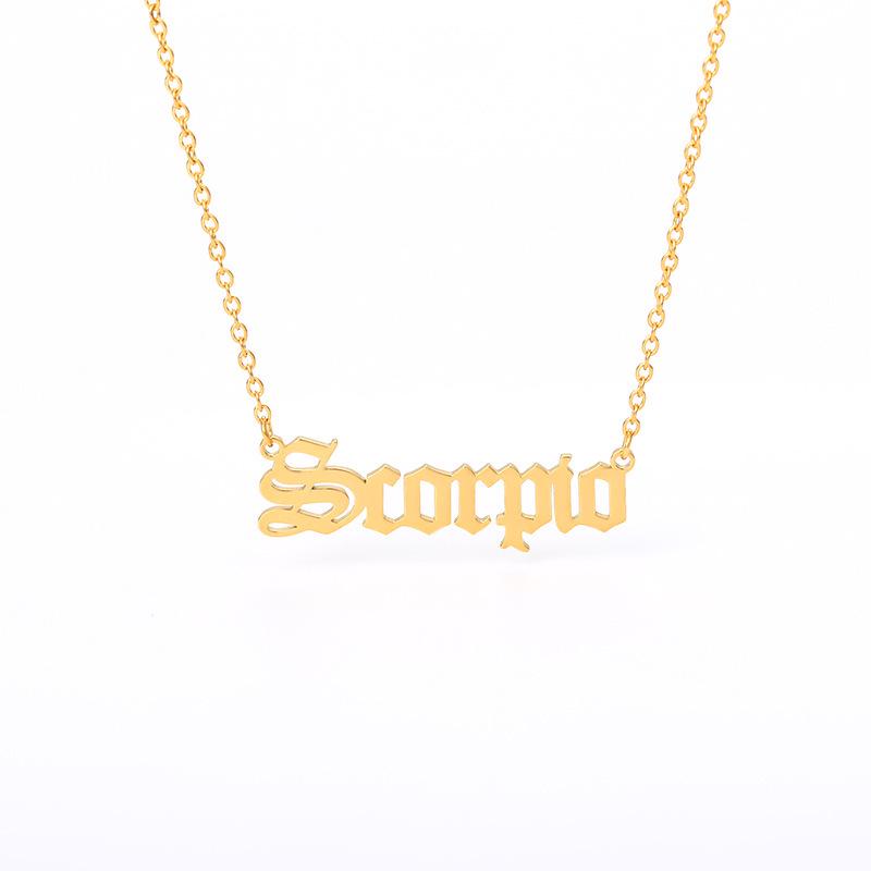 Collana con Ciondolo Zodiacale in Acciaio Inossidabile Dodici Costellazioni