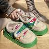 Fashion New Fashion Fluffy Platform Slippers for Women Winter Plush Warm Cotton Shoes Woman Comfort Non Slip Thick-soled Plush Slippers