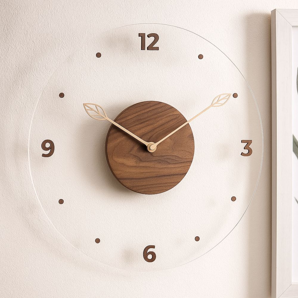 Solid Wood Hanging Clock Acrylic Scale Clock Durable Digital Wall Watch  Office