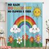 2pcs 2D Flat Printing Party Curtain Rainbow Flower Sun Clouds Fabric Without Electricity Festive Wall Decor Perfect for Gold
