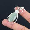 March Oval Aquamarine Gemstone Engagement Anniversary Pendant Sterling Silver