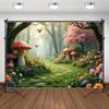 Spring Green Forest Photography Backdrop    Fairy Princess Pet Landscaping Photo Backdrop