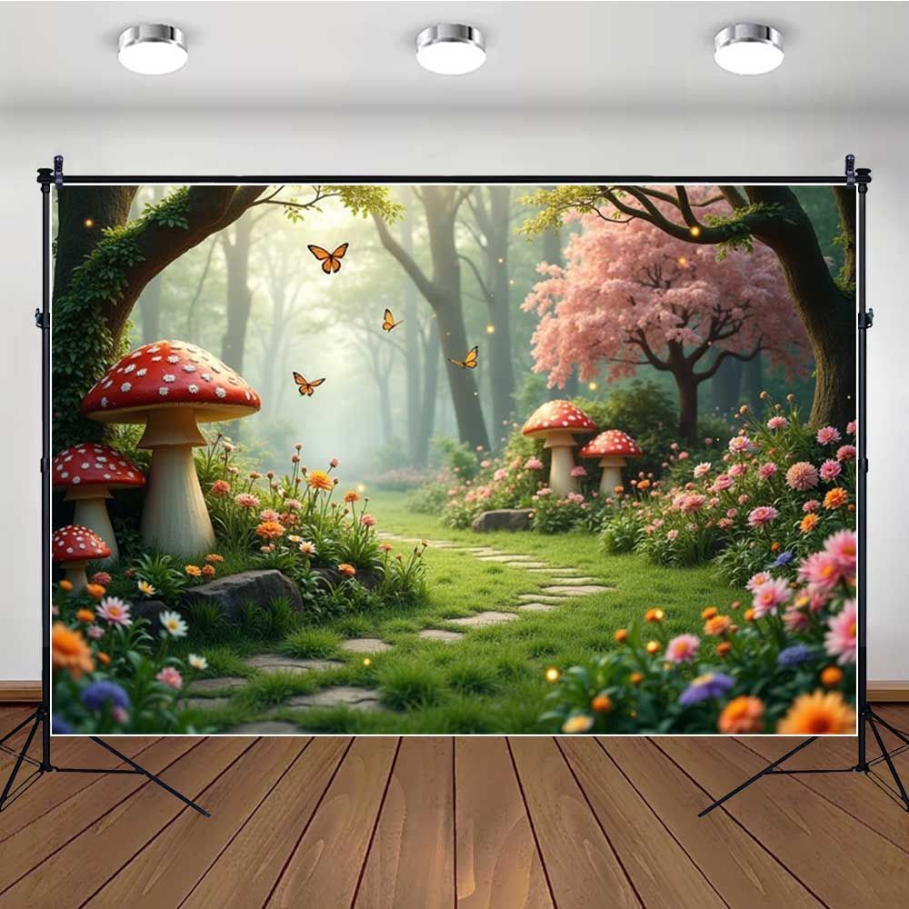 Spring Green Forest Photography Backdrop Fairy Princess Pet Landscaping Photo Backdrop