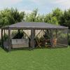 VidaXL Partyzelt mit 10 Mesh-Seitenteilen Anthrazit 6x4 m HDPE