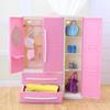 Lovely Doll Wardrobe Decor Gifts Life Scene Storage Cabinet Play House Furniture Dollhouse Closet