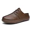 Platform Open Back Casual Shoes Half Shoes for Men Mules White Backless Loafers Slippers Closed-toe Slides Sandal Slip On Flats