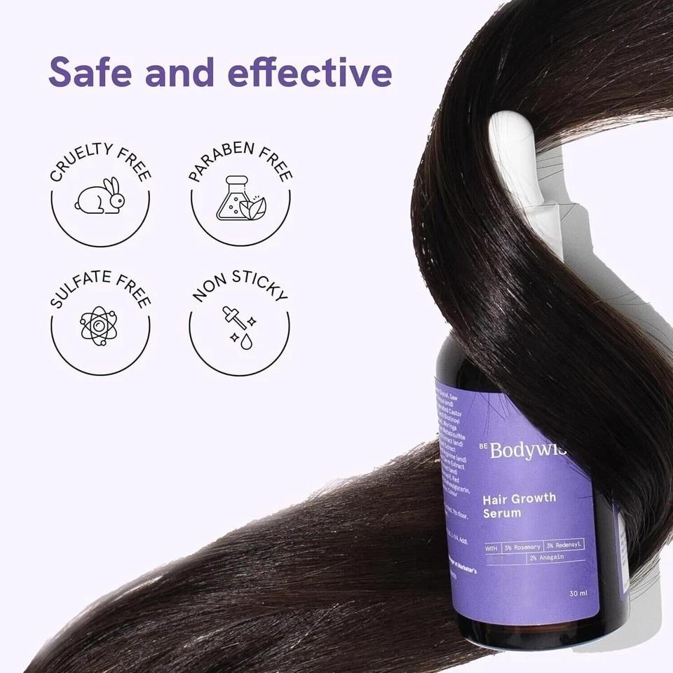 Be Bodywise 3% Rosemary Hair Serum | With 3% Redensyl & 2% Anagain 30ml -F SHIP