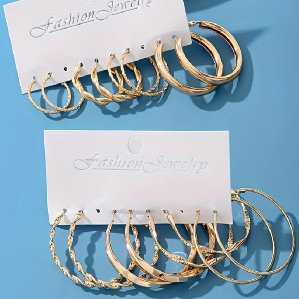 Hot-selling simple large circle metal irregular circle stud earrings set creative personality earrings set earrings