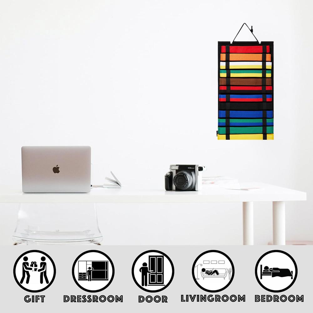 Martial Arts Belts Organizer Karate Belt Display Holder Durable Rack Wall Hanging Taekwondo Belt Storage for Muay Thai Judo