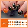 24pc Christmas Snowflake Press On Nail Black Winter Artificial Nail With Quick Application For Festive Celebrations