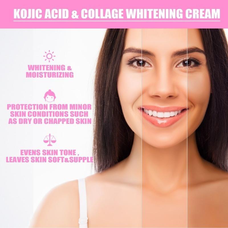 Crema facial de Ácido Kójico, crema hidratante antiarrugas para la piel, ilumina el tono de la piel, manchas descoloridas, crema de rejuvenecimiento de melanina