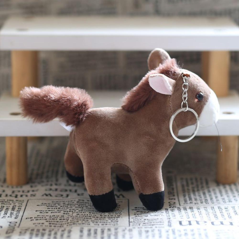 Cute Cartoon Stuffed Horse Doll Stuffed Animal Little Horse Keychain Bag Pendant