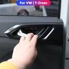 LHD Inner Door Handle Cover Sticker for VW Tcross T-cross 2018-2026 Carbon Fiber Door Panel Stickers Trim 4PCS Accessories
