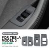 Italian Top Suede 4pcs Window Lifter Switch Control Panel Sticker for Tesla Model 3 Highland 2024-Up LHD Decor Car Accessories