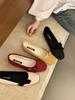 Girly Bow Polka Dot Mary Jane Shoes Women'S Shallow Mouth Round Head One Pedal Ballet Shoes Flat Shoes