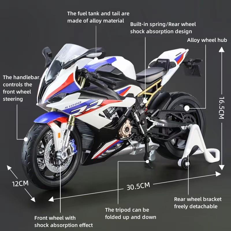 1:9 S1000RR Motor Alloy Miniature Motorcycle Model Alloy Scale Motorbike Car Model Diecast Metal Static Collection Children Toy