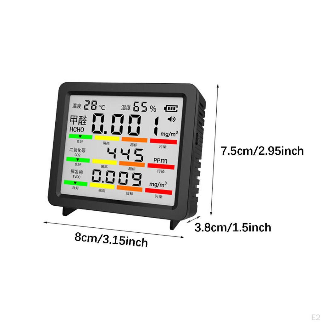Indoor Air Quality Analyzer Digital Display Large Screen CO2 Carbon for Office Bedroom Travel