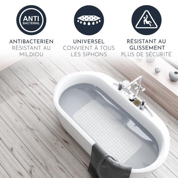 Non-slip Bath Mat - Homerella - 88x39cm - Skin-friendly - Fixing Included