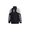 Adidas Colorblock Letter Print Casual Jacket Men Outerwear Black GE0386