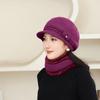 New Winter Style Old Lady Windproof Plus Eeled Duck Tongue Knitted Wool Hat for Girls Mother Rabbit Hair Warm Hat