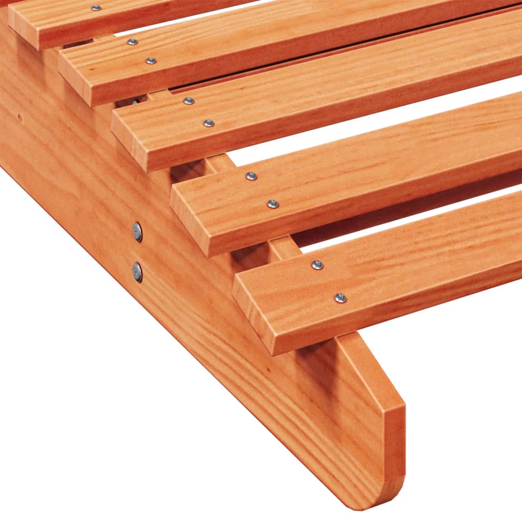 Sun Lounger Wax Brown 205 x 80 x 31.5 cm Solid Pine Wood