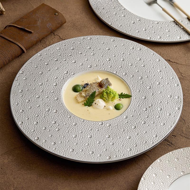 Creative Meteor Planet Round Ceramic Dinner Plate Exquisite Dessert Steak Plate Home Cooking Dishes Dining Room Cutlery Kitchen