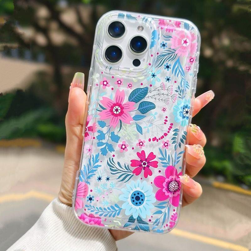 Colorful Floral Transparent Phone Case for  Mi 11 Lite 5G NE 14 13T 13 12T 12 Poco F5 X5 X3 X6 Pro Shockproof TPU Cover