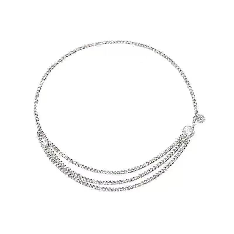 Catena da vita in metallo a girasole multistrato regolabile per donna