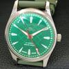 VINTAGE HAND-WINDING SWISS MENS REFURBISHED GREEN COLOR DIAL WATCH a500036-2