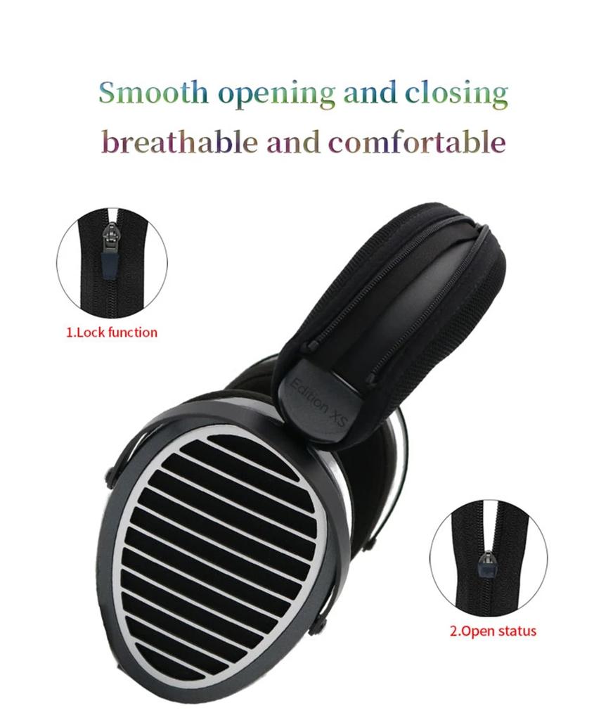 YAYINCC Headphone Head Beam Cover for HIFIMAN Edition XS Earphone Zipper knitted fabric headband protective cover