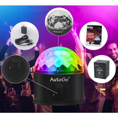 CCYCCL Mirror Ball Disco Light [9 RGB Colors] LED Stage Light with Remote Control, Voice Activated, Multi-Function, Rotating Crystal, USB Powered, Per