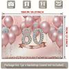 2D Rose Gold 80th Birthday Backdrop with Pink Balloons Photography Background
