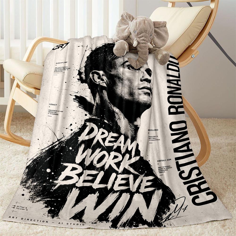 Ronaldo's Solitude Pitch Blanket Ultra-Soft Suitable for Picnics Office Seaside Four Seasons Multipurpose Playful Design Gifts For Family Or Friends