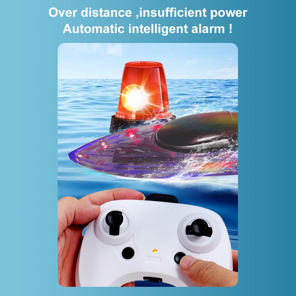 Remote Control Boat for Adults & Kids 2.4GHz High Speed Remote Control Speedboat for Pool and Lake, Electric Boat Toy with LED Light
